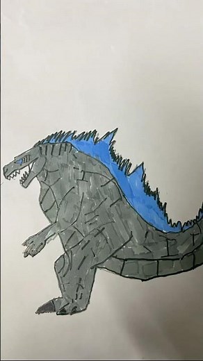 Drawing Godzilla #shorts #ytshorts #drawingbyahmad