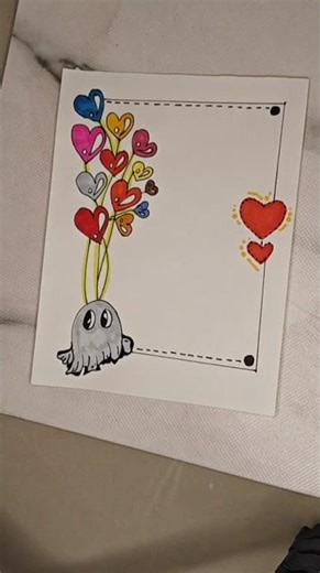 Easy Cute Boarder Design For Project Work|Front Page Boarder Design #art #viral #drawing