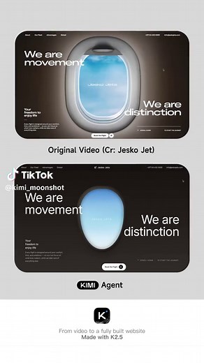 Link in Bio! Turn a screen recording into a real website in minutes. Kimi K2.5 Agent turns what you see into a fully working site, interactions included. #kimi #aitools #chatgpt #vibecoding #techtok