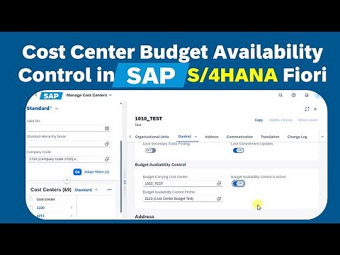 Mastering Cost Center Budget Availability Control in SAP S/4HANA: Customizing and Process