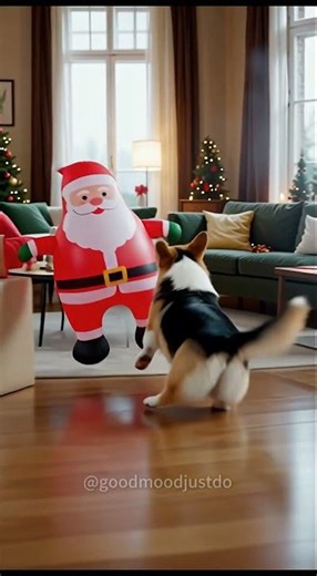 Corgi vs the exploding Santa Toy