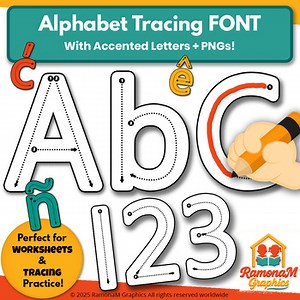 Alphabet Tracing Font & Clip Art | Handwriting Practice & Letter Formation Cues
