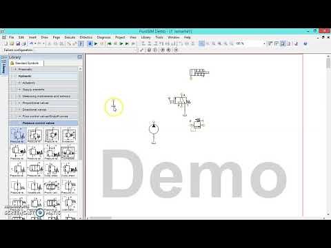 Single acting cylinder actuation using fluidsim