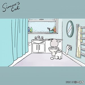 If you are in the bathroom I am in the bathroom! 😽🐈 | Simon's Cat