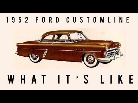 1952 Ford customline two door club coupe, Introducing overhead valve mileage maker six!￼