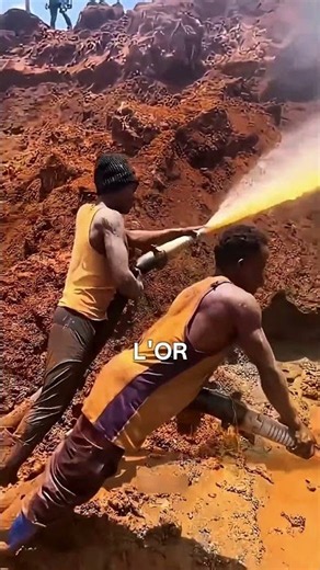 Why Africans use high-pressure water cannons to mine gold 💦🪙 #facts