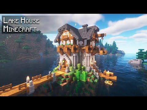 Minecraft: How to build a Starter Lake House | Tutorial