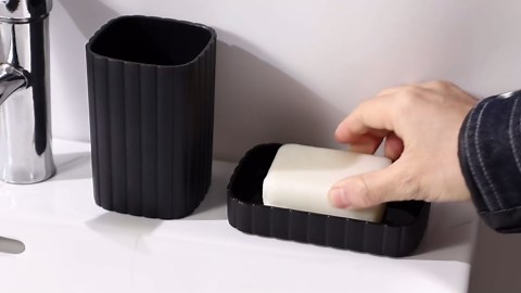 XLHOMO Bathroom Accessories Set - Gorgeous Black Bathroom Set, 10PC Bathroom Accessory Set, Toilet Brush, Trash Can, Qtip Holder & Soap Dispenser