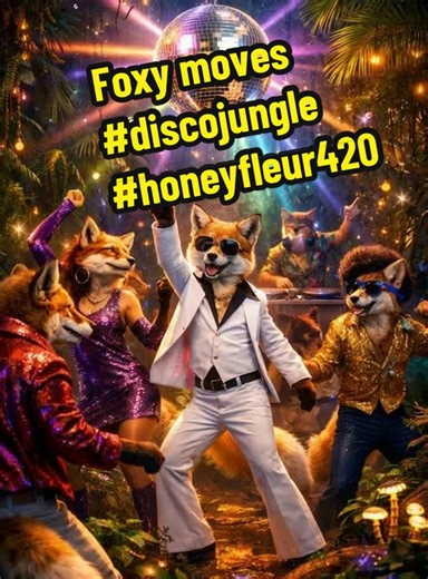 When the beat drops in the jungle, even the foxes can’t resist. Disco Jungle energy is in full swing. Get up, get funky, and groove with us. 💃🕺🪩#honeyfleur420 #1percentrising #discojungle #discovibes #foxymoves