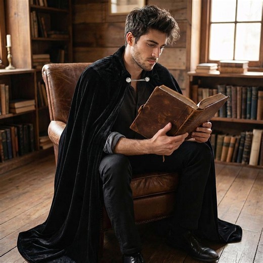 Medieval Velvet Cloak: Adult Renaissance Sorcerer Costume, LARP Cosplay - Etsy