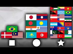 Flags by Geometric Shapes (From 1 to 61 flags)