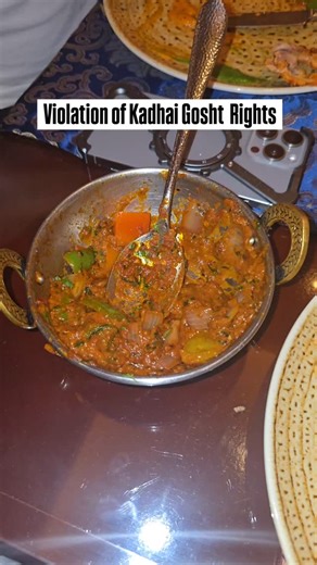 Aman on Instagram: "It’s a universal rule of food: The lower the restaurant standards, the tastier the Kadai Gosht. I said what I said. ​I am convinced the best Kadai always comes from the spots with zero aesthetic and plastic chairs. Currently, Man-O-Salwa and Qila Gujrat are the undefeated champions, for me at least. ​To be fair to Soul & Spice at the Marriott (Sharq), while this dish was basically "Katori Pyaaz" with a hint of meat, their Butter Chicken and Biryani were actually delicious. So