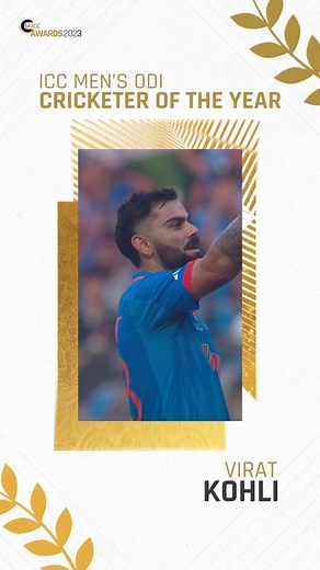 1.5M views · 43K reactions | A year of dominance 﫡 Virat Kohli's record-breaking run in #CWC23 sees him win the ICC Men's ODI Cricketer of the Year 2023 award  #cricket #cricketreels #ICCAwards | ICC - International Cricket Council | Facebook