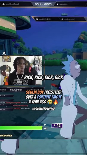 Soulja Boy was the first to dance for 2 minutes in Pleasant Park without anything happening to him 😂 #souljaboy #rickandmorty #rap #viral #fyp