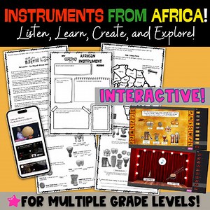 Music Instruments from Africa Worksheets, Performance Videos, Presentation