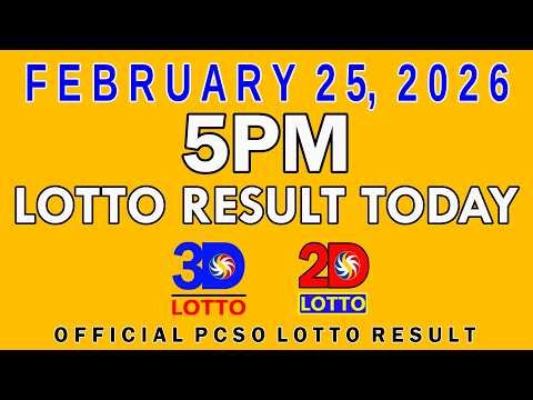 5pm Lotto Result Today Swertres Ez2 PCSO February 25 2026