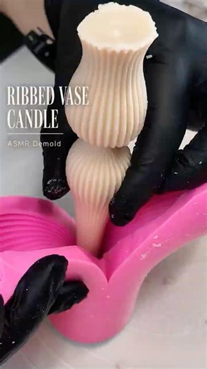 Making & Demolding a Sculptural Vase Candle | ASMR #asmr #candlemaking #oddlysatisfying