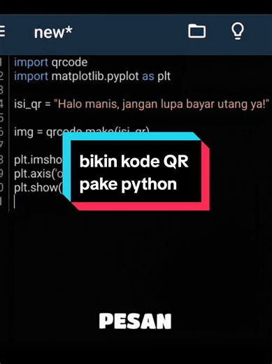 belajar python membuat kode QR #fyppppppppppppppppppppppp #belajarpython #python