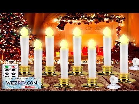 LED Candle Window Light Flameless Taper Candles with Suction Cups 8 Pack+Remote