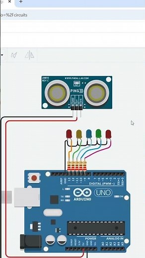 Arduino Ultrasonic Sensor Project | Distance Meter with 5 LEDs (Tinkercad Tutorial)