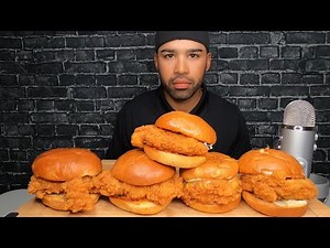 (ASMR) POPEYES CHICKEN SANDWICH MUKBANG