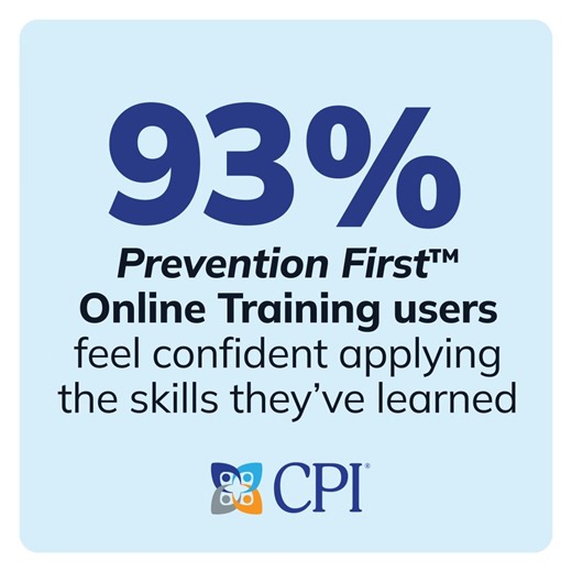 93% of Prevention First™ Online Training users feel confident in applying the skills they’ve learned to their health care career. We've recently updated our trusted training with real-world scenarios and trauma-informed best practices to help you make more of an impact. And it’s all within the same on-demand, 30-minute format health care settings rely on. Explore our newly updated training today: https://bit.ly/3U2ggSH | Crisis Prevention Institute