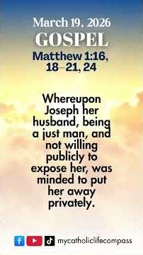 Gospel Reading March 19 2026 | Matthew 1:16, 18–21, 24 #gospel #dailybread #dailygospel