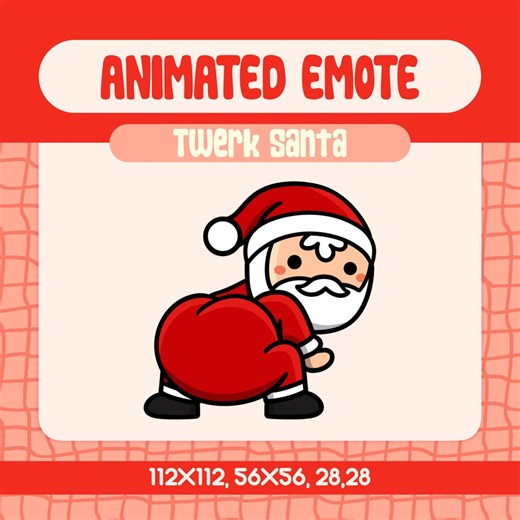 Twerk Santa Animated Twitch Emote, Christmas Streamer Emote (digital Download) - Etsy
