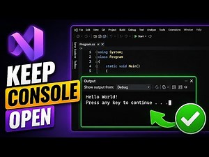 How To Keep The Console Window Open In Visual Studio