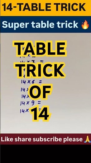 Table trick | table of 14 | #shortsfeed#maths#viral#tricks#youtubeshorts#ytshorts #learn #education