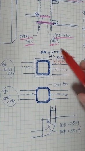 【23時から学べる】通しダイアフラムの出寸法の注意 #構造 #鉄骨
