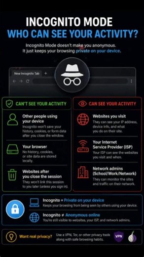 What Incognito Mode Really Does #ytshorts #chrome #internet