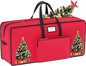 Large Christmas Tree Storage Bag - 9 FT Artificial Xmas Tree Container - 600D Oxford Waterproof Holiday Ornament Box With Handles