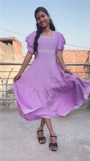 💜 Beautiful Purple Flare Dress 💜| #meesho | aarti singh