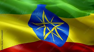 Ethiopia flag. 3d Ethiopian flag waving video. Sign of Ethiopia seamless loop animation. Ethiopian flag HD resolution Background. Ethiopia flag Closeup 1080p HD video for Independence Day,Victory day