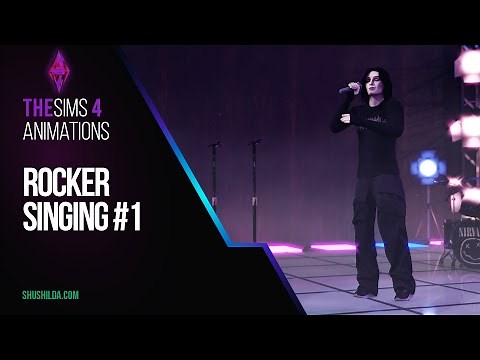 Sims 4 Animation - Rocker singing with a microphone - Motion capture - Free Download