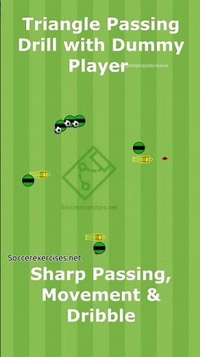 Triangle Passing Drill with Dummy Player | Sharp Passing, Movement & Dribble
