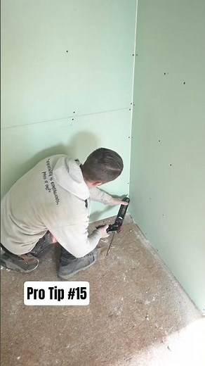using caulking for your drywall corner #diy #constructionchannel #homeimprovement