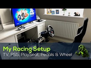 My Sony PlayStation 5 setup, with PlaySeat, Logitech G29 Wheel and Pedals, etc.