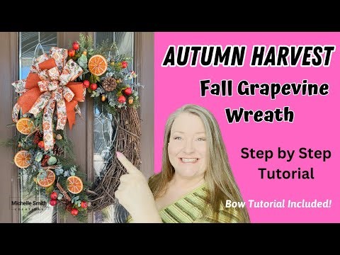 Autumn Harvest Fall Grapevine Wreath DIY Fall Wreath Making Fall Wreaths 2023 Step By Step Tutorial