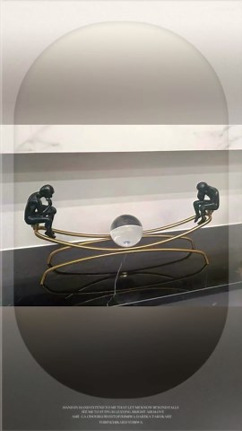 Thinker Statue & Sculpture, Modern Home Decor Statue, Gold Abstract Thinker Sculpture – Desktop Decorative Figurine for Living Room, Office, Shelf, Bedroom, Cabinets