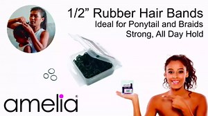 Amelia Beauty 500 Count Small Rubber Bands for Hair – ½" Red - Made in USA - Recloseable Container - Mini Hair Elastics for Braids, Ponytails, Cornrows & Twists – Strong Hold Ponytail Holders