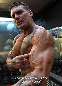 Improve your ‘Bicep Gains’ with these 5 dumbbell exercises💪 #biceps | Ross Dickerson