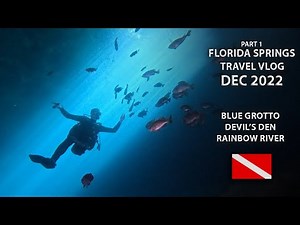Scuba Diving at Blue Grotto, Devil's Den & Rainbow River! | Florida Springs Travel vLog Part 1
