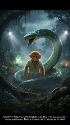 monkey vs anakonda #monkey #bandar #anakonda #monkeycartoon #animation #shorts