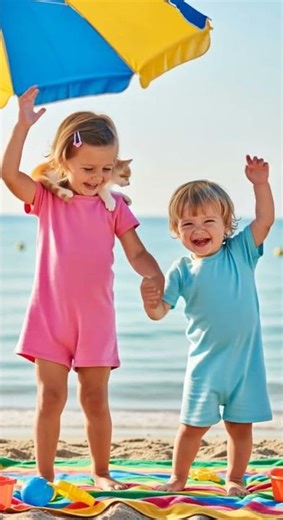 Siblings having fun on beach 🥰🥰🥰🥰🥰🥰🥰 Endless summer vibes #familyfun #beachday #siblings