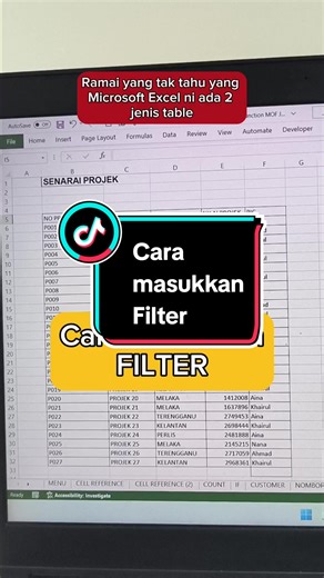 Cara Masukkan Filter - Excel Tips dan Kursus Berkelas