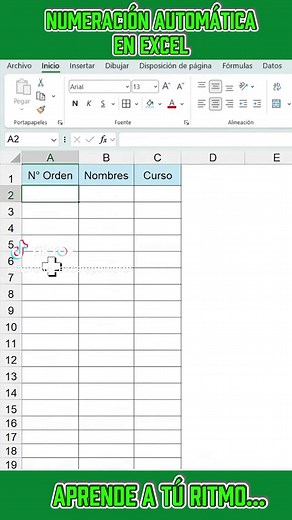 Numeración Automática en Excel 2