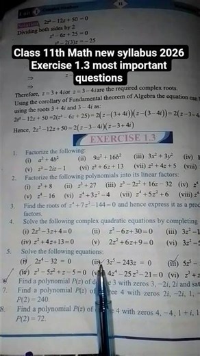 Class 11th Math new syllabus 2026 most important questions exercise 1.3 #new #ytshorts #2026 #shorts