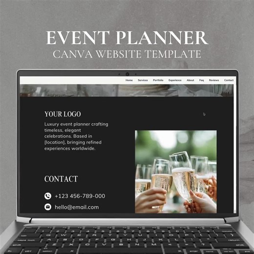 Event Planner Canva Website, Editable Canva Landing Page Template, Website Template for Wedding Planner, Coordinator, Party Planner, Luxury - Etsy